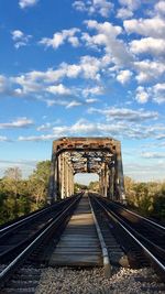 Railroad tracks against sky