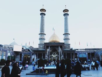 Tourists at eiffel tower
