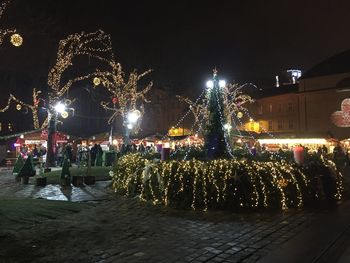 Illuminated city at night