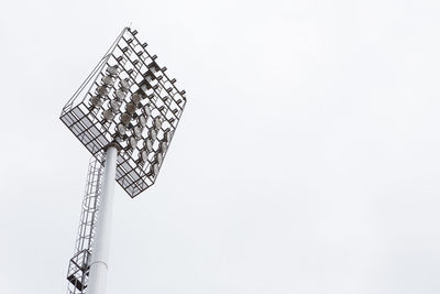 Low angle view of floodlight against clear sky