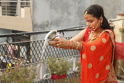 Young woman looking at camera