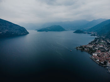 High angle view of sea against sky