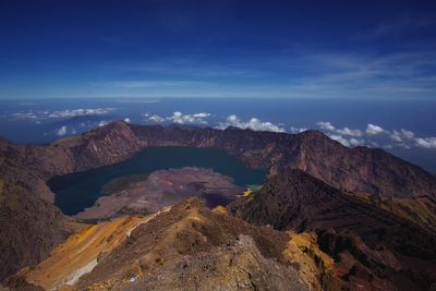 Lake amidst mountains against sky