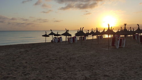 Scenic view of sea at sunset