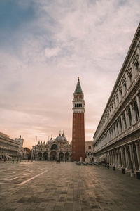 View of historic building against sky during sunset