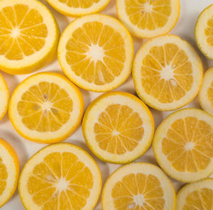 Full frame shot of lemons at market
