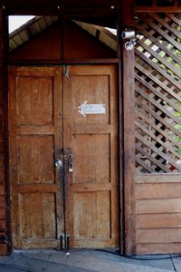 Closed wooden door