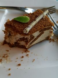 Close-up of served food in plate