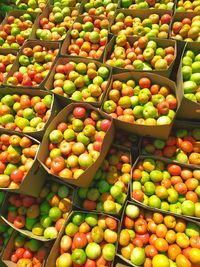 High angle view of vegetables for sale in market