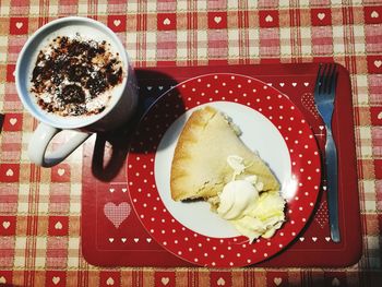 Close-up of breakfast served on table