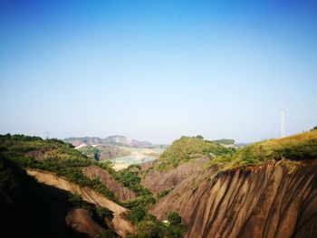 Scenic view of landscape against clear sky