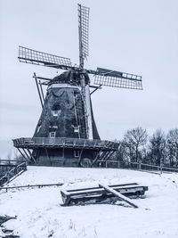 Low angle view of traditional windmill