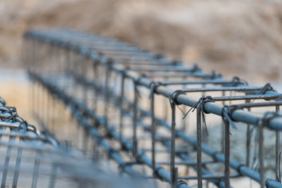 Close-up of metallic railing