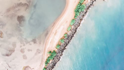 High angle view of beach against sky