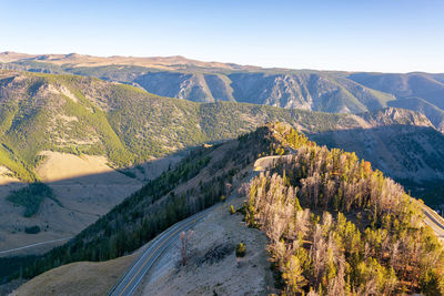 Scenic view of mountains against clear sky