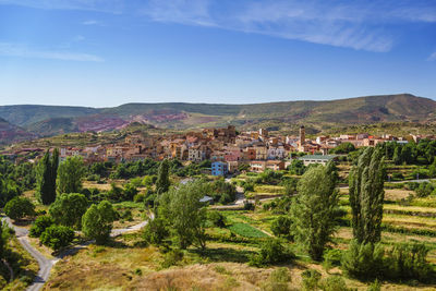 Panoramic view of townscape against sky