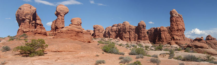 Panoramic view of rock formations