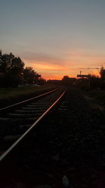 Railroad track at sunset