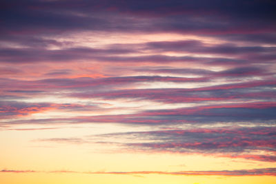 Scenic view of dramatic sky during sunset