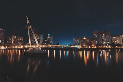 Illuminated city at night