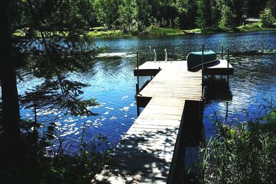 Scenic view of lake against trees