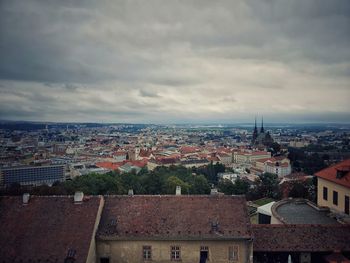 High angle view of townscape against sky