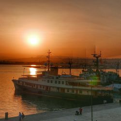 Scenic view of sea at sunset