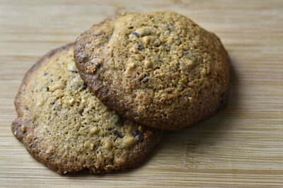 Close-up of cookies on table