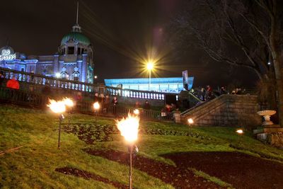 View of illuminated street light at night