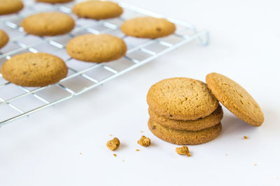 Close-up of cookies in plate