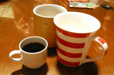 Coffee cup on table