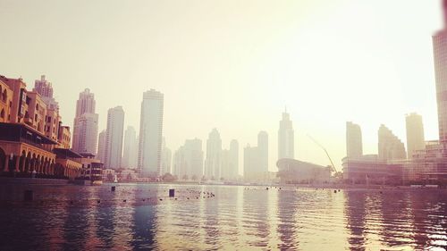 City skyline at waterfront