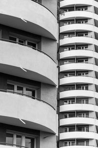 Balconies. concrete balustrades for balconies in a residential building	