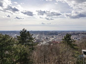 High angle view of townscape against sky