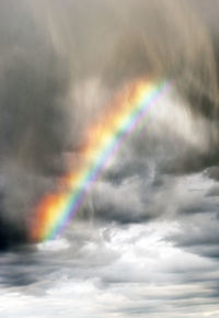 Scenic view of rainbow against cloudy sky