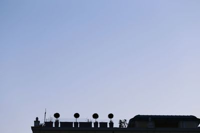 Low angle view of building against clear sky