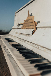 Close-up of piano keys