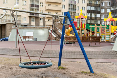 Empty swing at playground