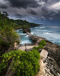 High angle view of beach against sky