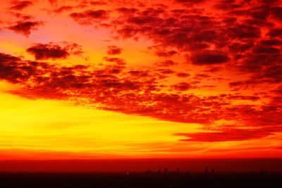 Scenic view of dramatic sky during sunset