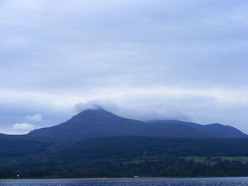 View of mountain against cloudy sky