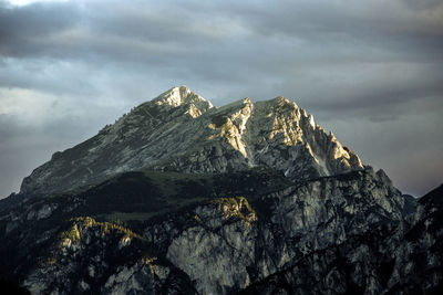 Italian alps dolomite panorama at sunrise, sudtirol, trentino, italy