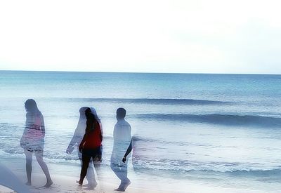 View of people on beach