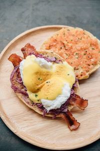 Close-up of breakfast served on table