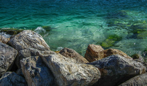 Rocks in sea