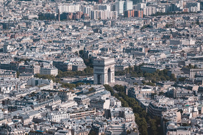 High angle view of buildings in city