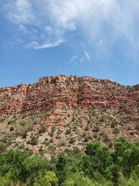 Rock formations on landscape against sky