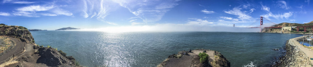 Panoramic view of sea against sky