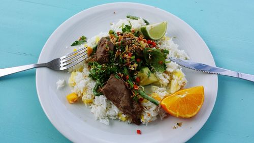 Meal served in plate