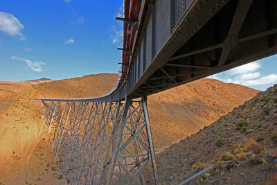 View of bridge against cloudy sky